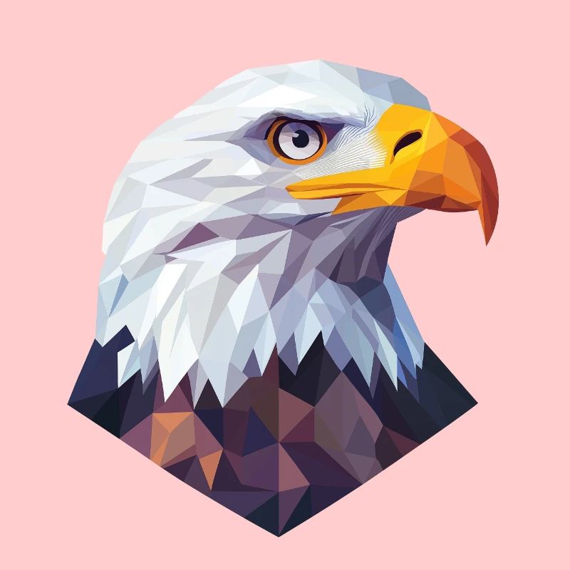 Eagle Head Low Poly Logo Design