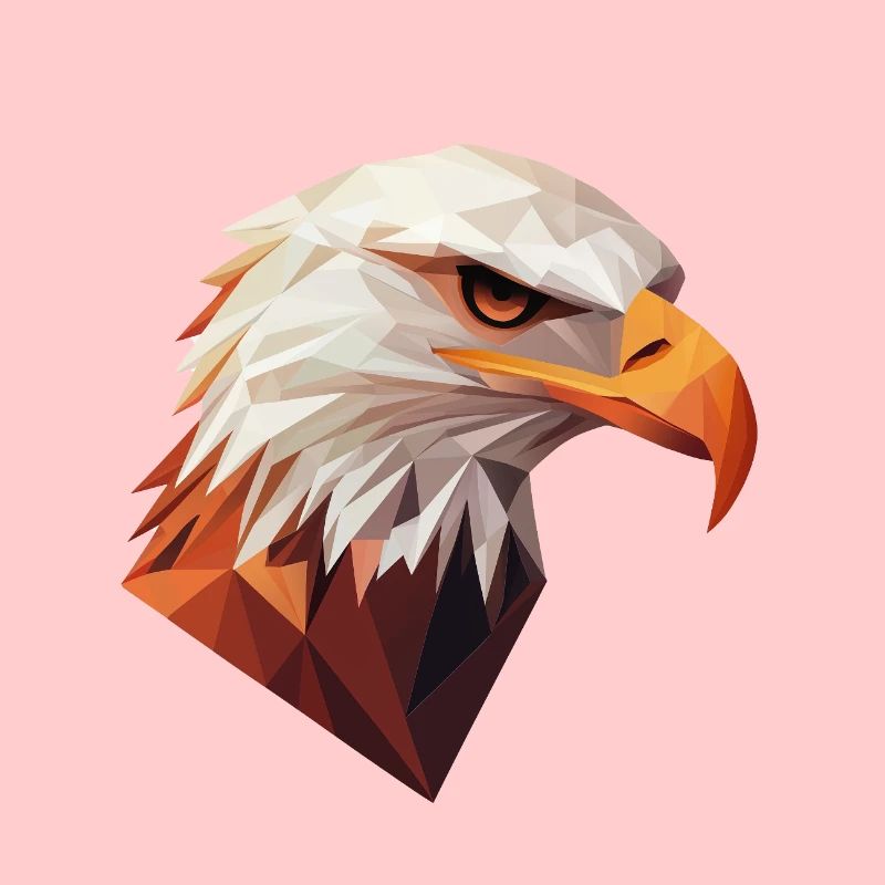 Conception de logo Eagle Head Low Poly Art