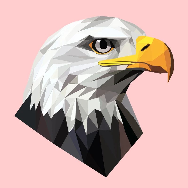Eagle Head Low Poly Logo Design