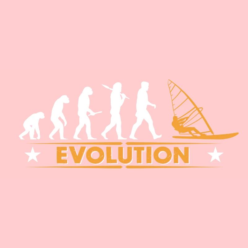 Evolution de la planche à voile - orange/blanc