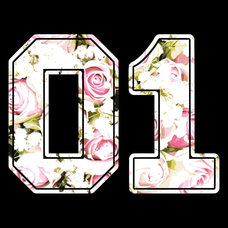 Rose pattern digit number 01