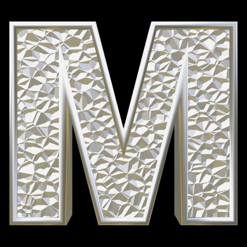 M, letter, letter M, initial, initial M, monogram,
