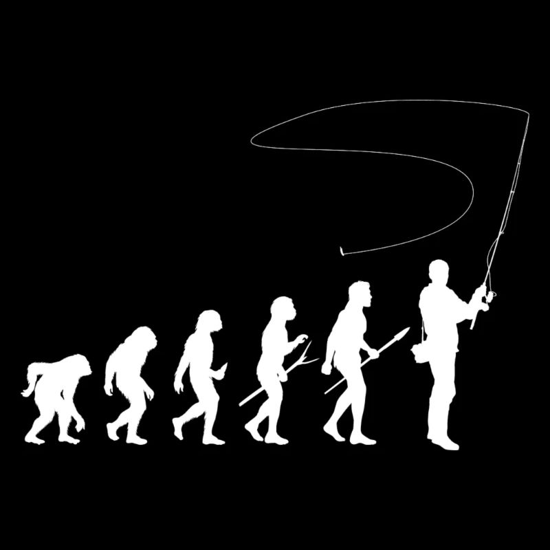 Evolution pêche, Darwin, pêcheur, humour, cadeau