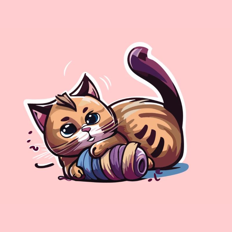 Katze spielt mit Garn (Magical Animals Collection)
