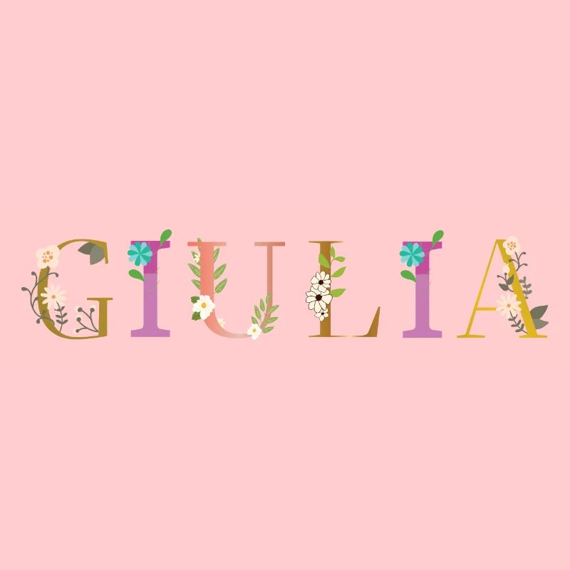 GIULIA name decorated with flowers