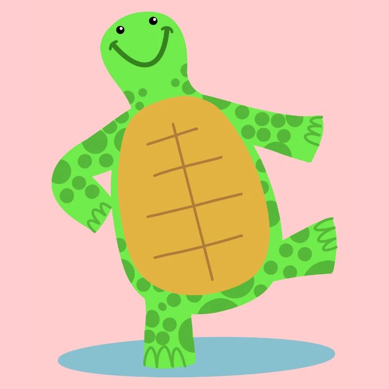 Hand drawn dancing turtle