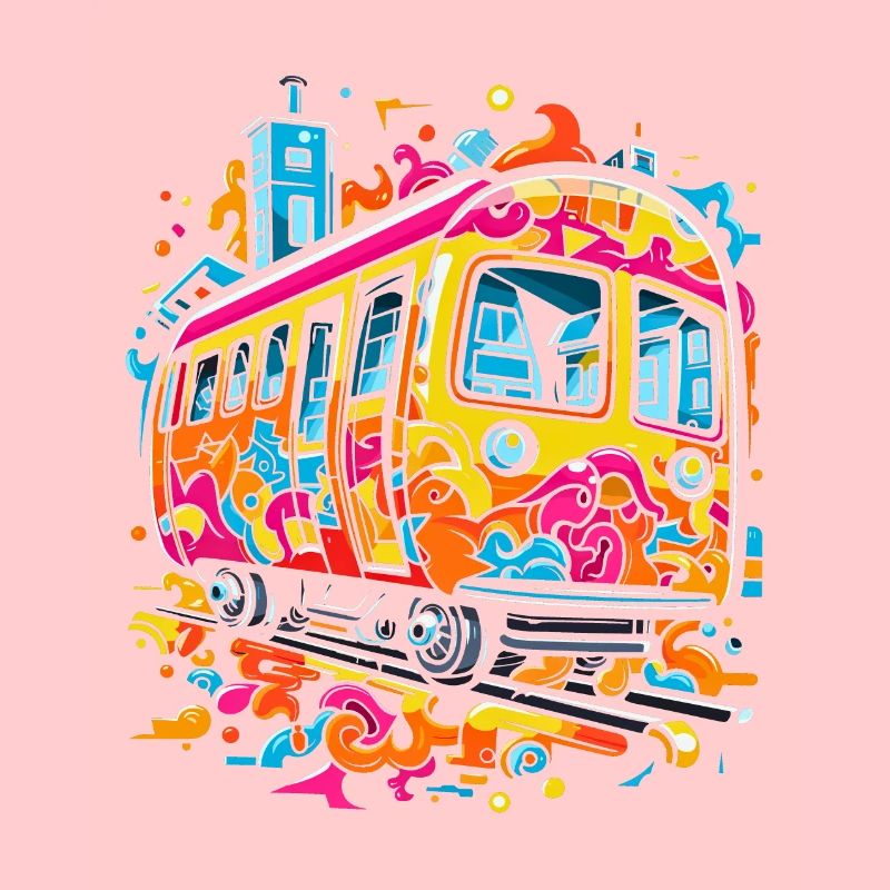 Pop Art Doodle Trai - Lebendige Karikatur