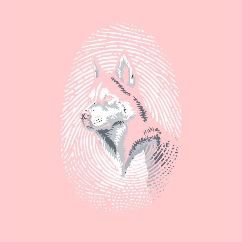 Husky Sibérien Empreinte digitale Creative Sibérien