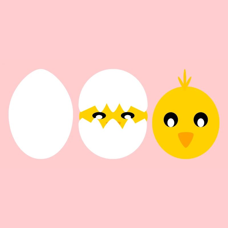 Comic hatching chick