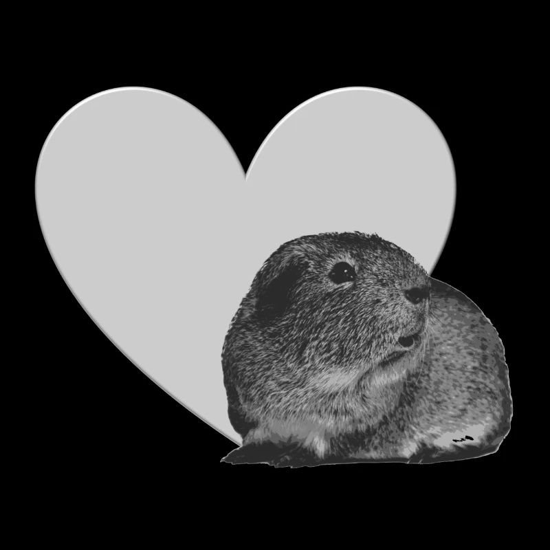 Cochon d'Inde avec coeur pour support de cochon d'Inde