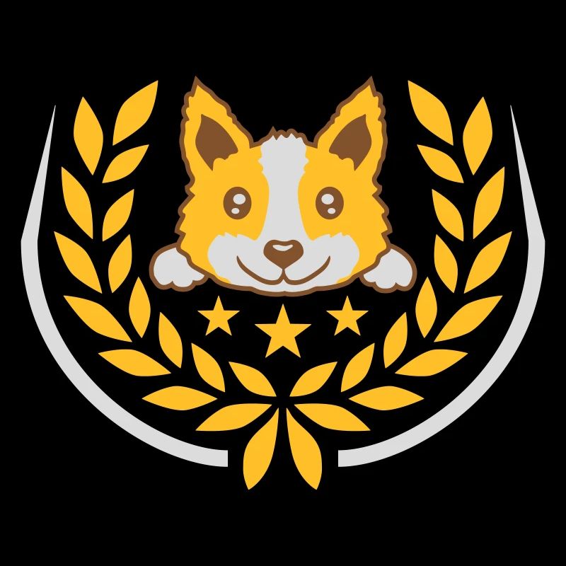 Laurel wreath cute dog design