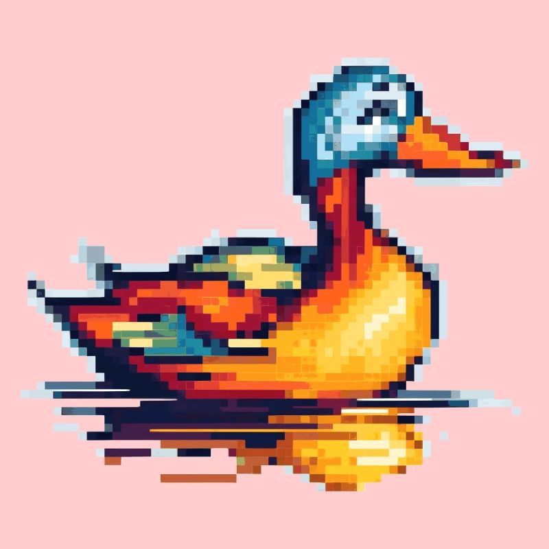 Petit canard dans les graphiques à pixels rétro 8 bits