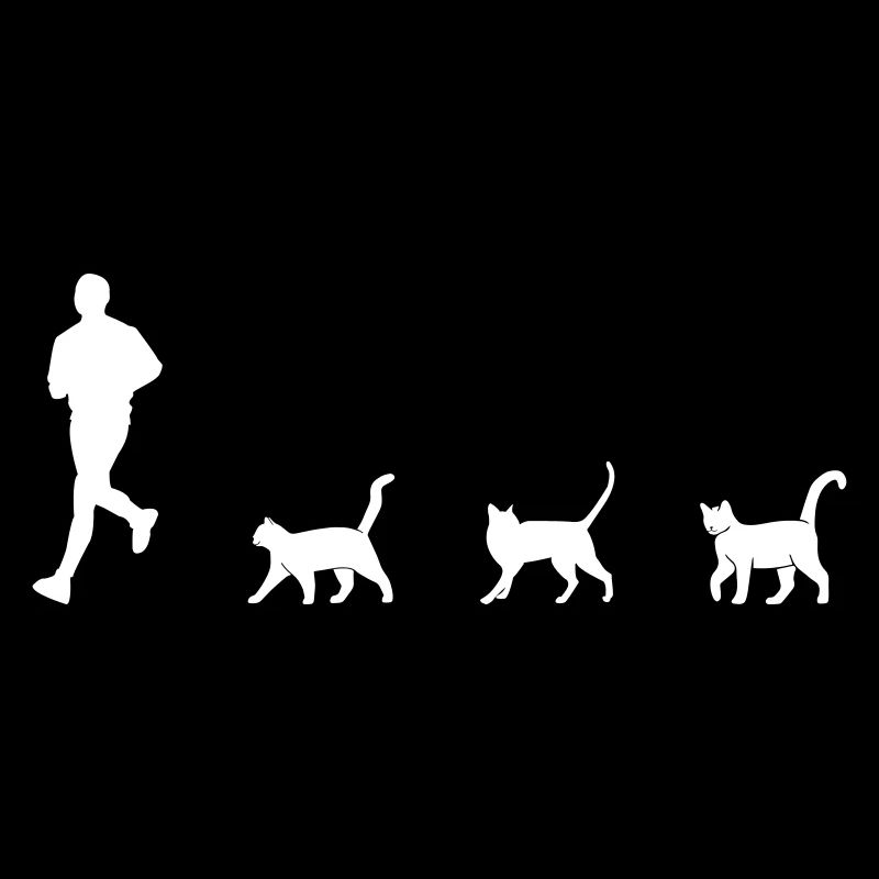 Mann mit Katzen Followern lustiger Katze Spruch