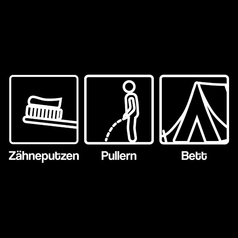 Zähneputzen, Pullern, Bett.