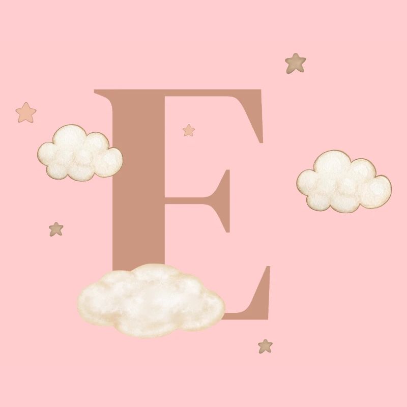 Lettre e nuages étoiles