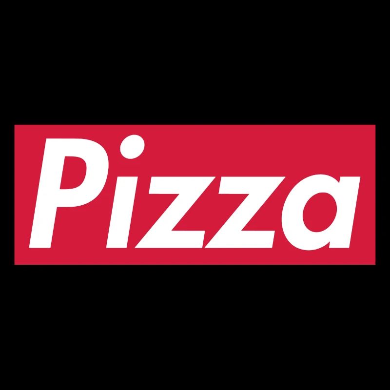 Pizza - Sup reme design, white letters, red box
