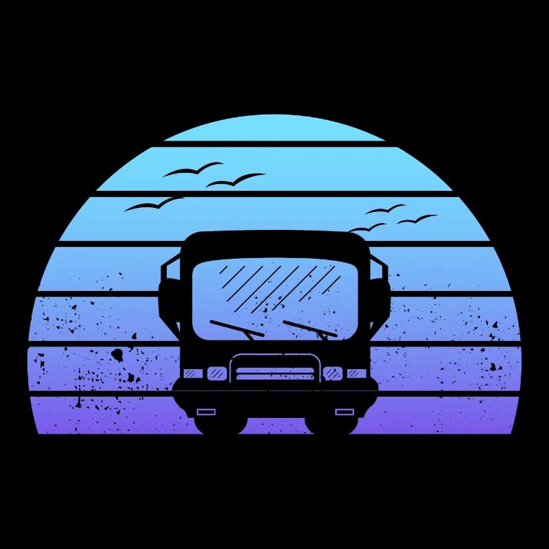 Classic Motorhome Silhouette at Sunset Gift