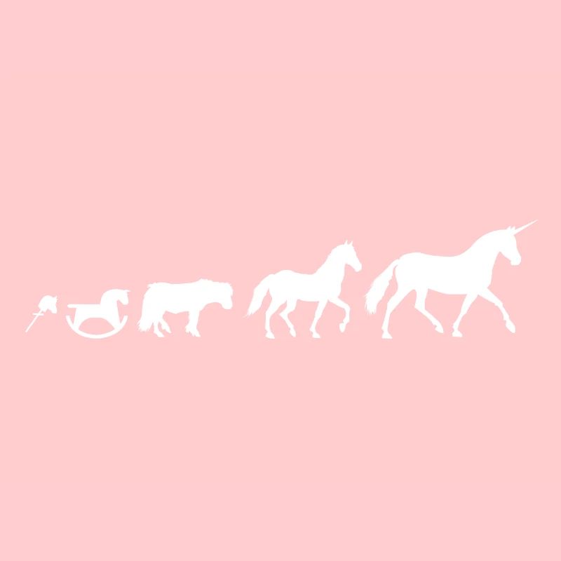 Einhorn Evolution in weiß
