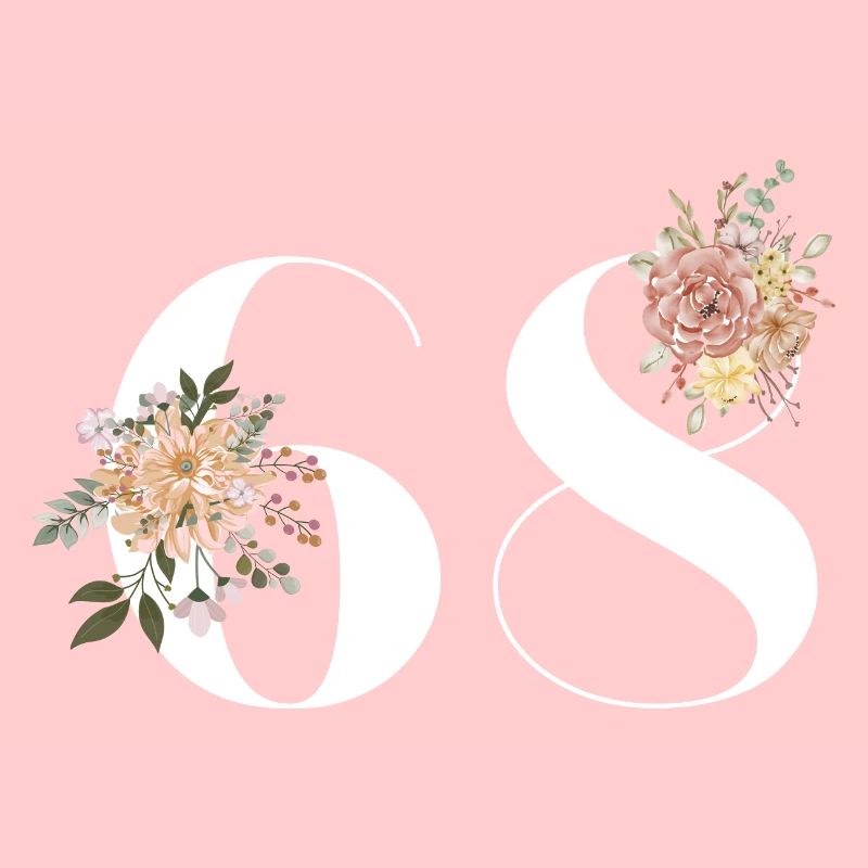 68e anniversaire fleuris (Cadeau de 68 ans)