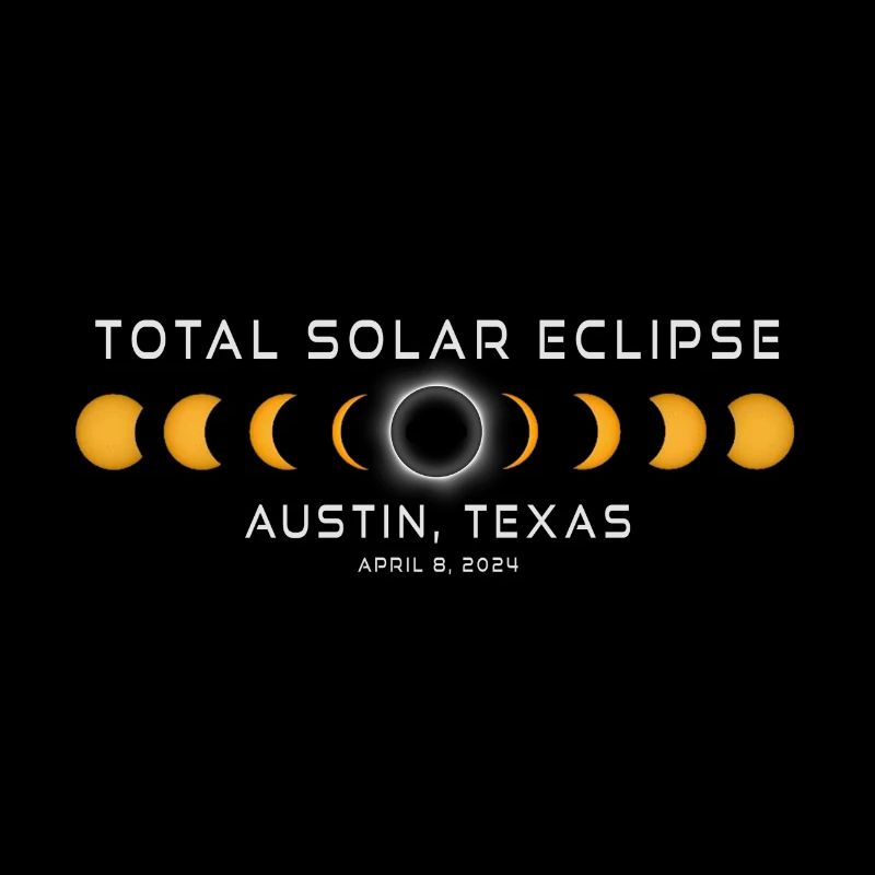 Austin Texas Solar Eclipse 2024 April 8 Souvenir