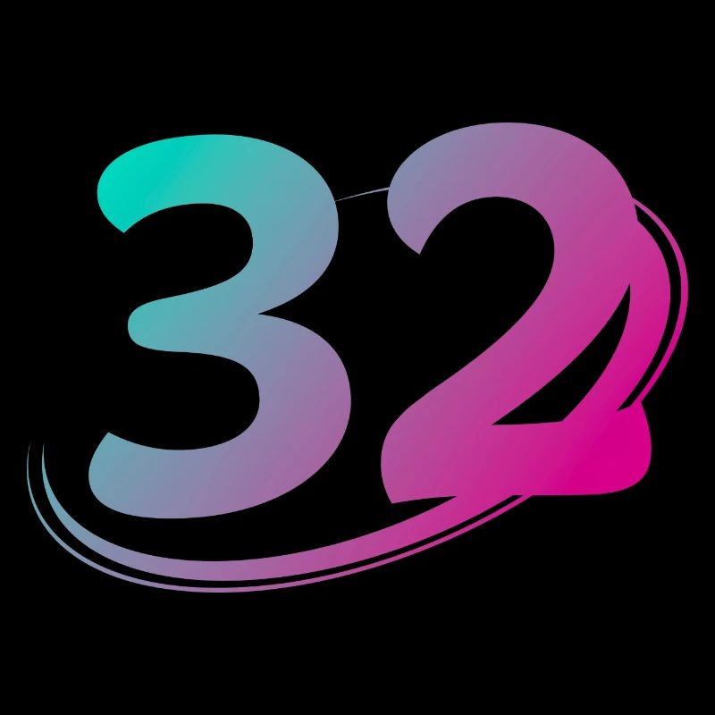 Numéro 32 multicolore