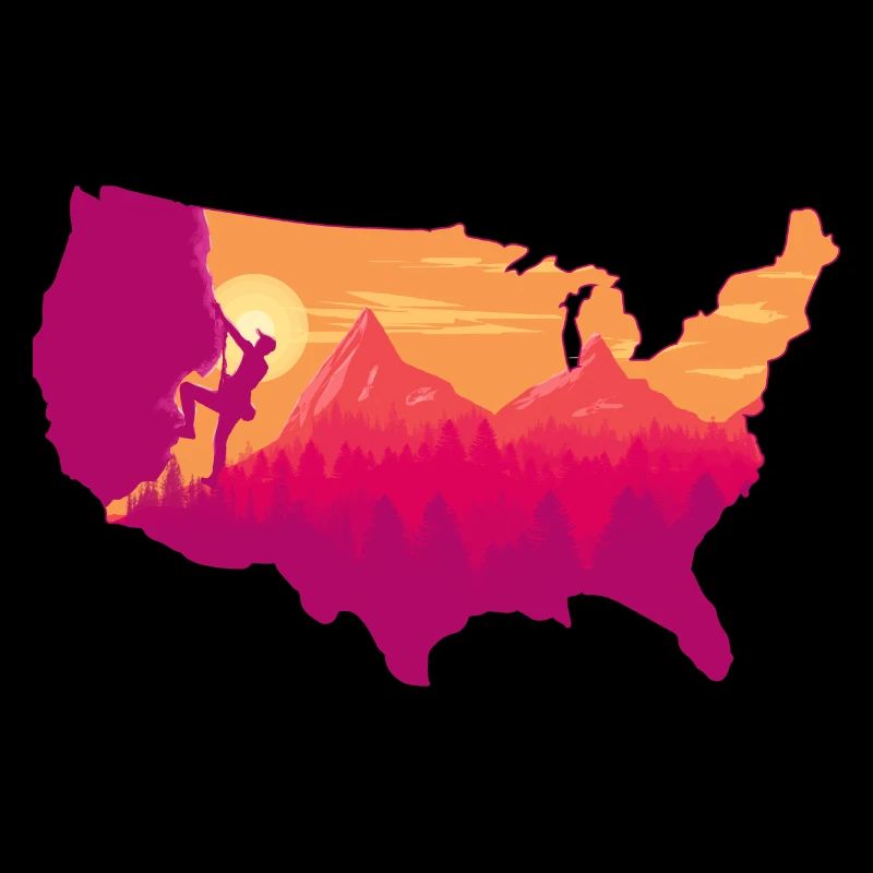 climbing landscape usa map Design