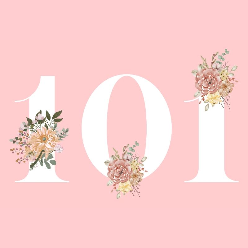 101e anniversaire fleuris (Cadeau de 101 ans)