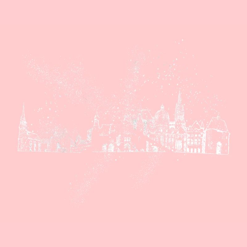 Aachen Germany City Skyline Grunge Splash