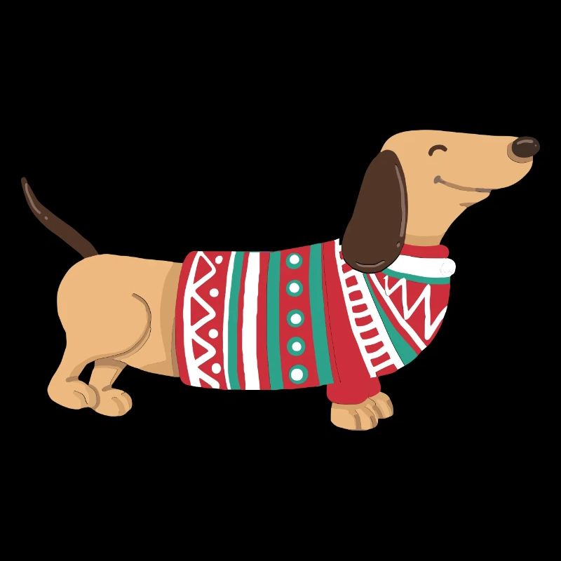 Drôle de Teckel de Noël Teckel de Noël Chien
