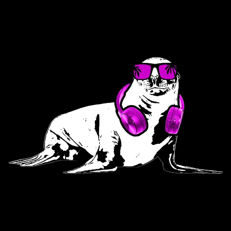 Seelöwe Tierliebhaber Kopfhörer Sonnenbrille Vogel