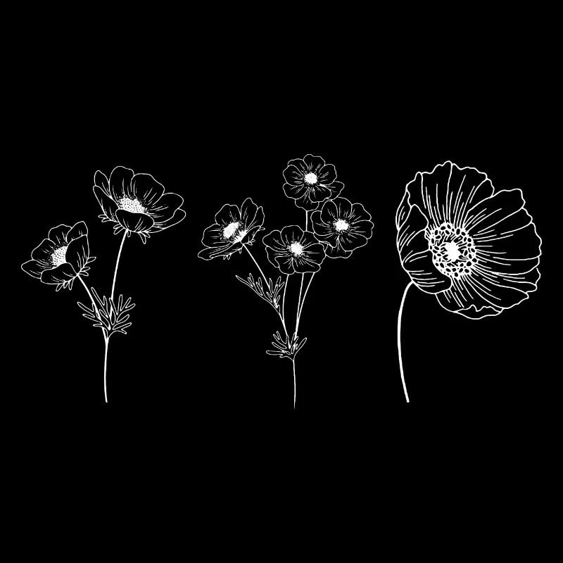 Groupe de fleurs minimalistes