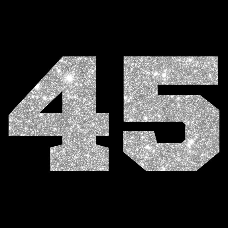 Number 45 Silver Glitter - 45th Anniversary