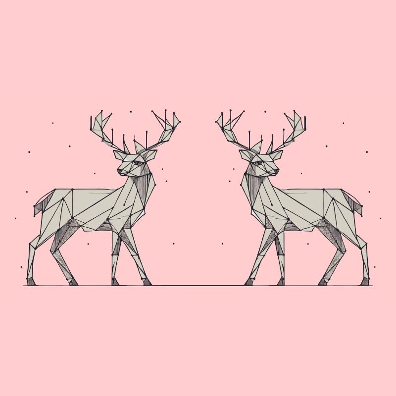 Hirsch 2 grau Schnee