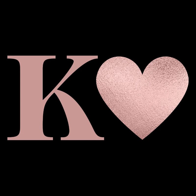 Buchstabe k Herz roségold