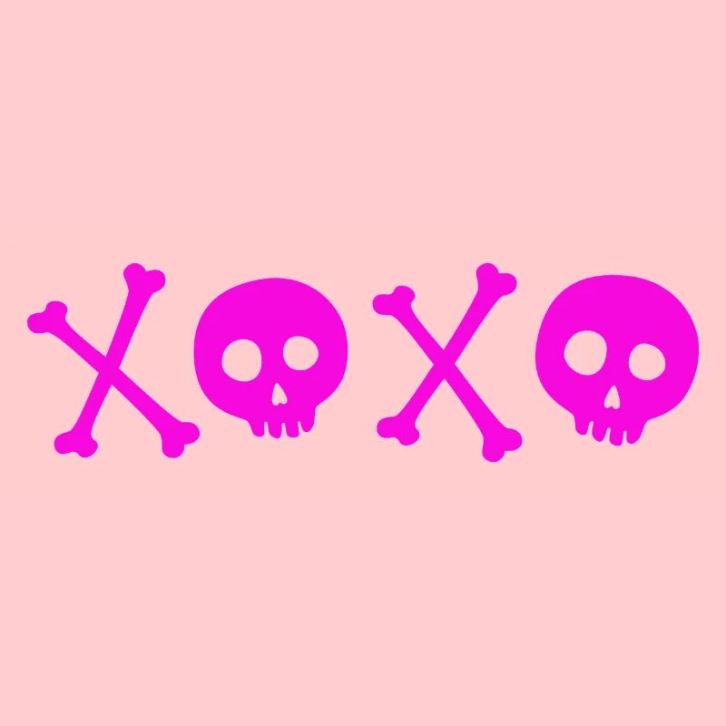 XOXO rosa Totenköpfe