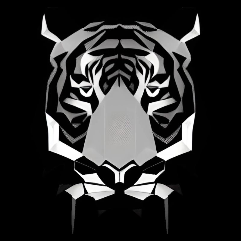 Tête d’animal à dents de sabre de conception polygonale