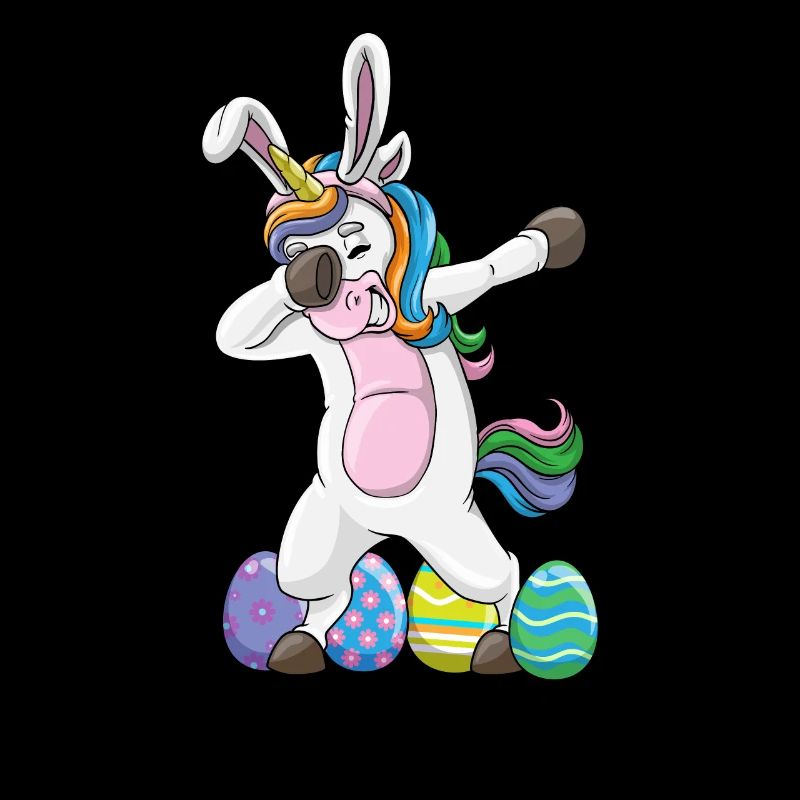 Dabbing Unicorn Easter Rabbit Dab Dance Easter Egg