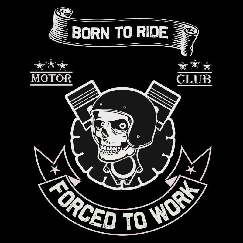 Born To Ride MC Skull Piston Design