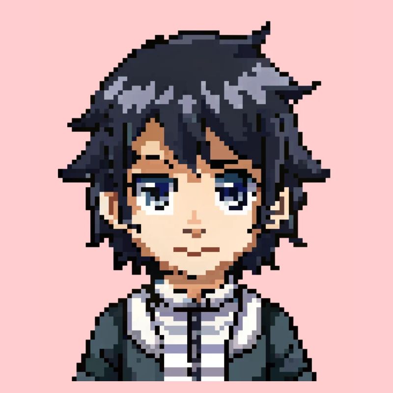 Figurine d’anime en 8 bits