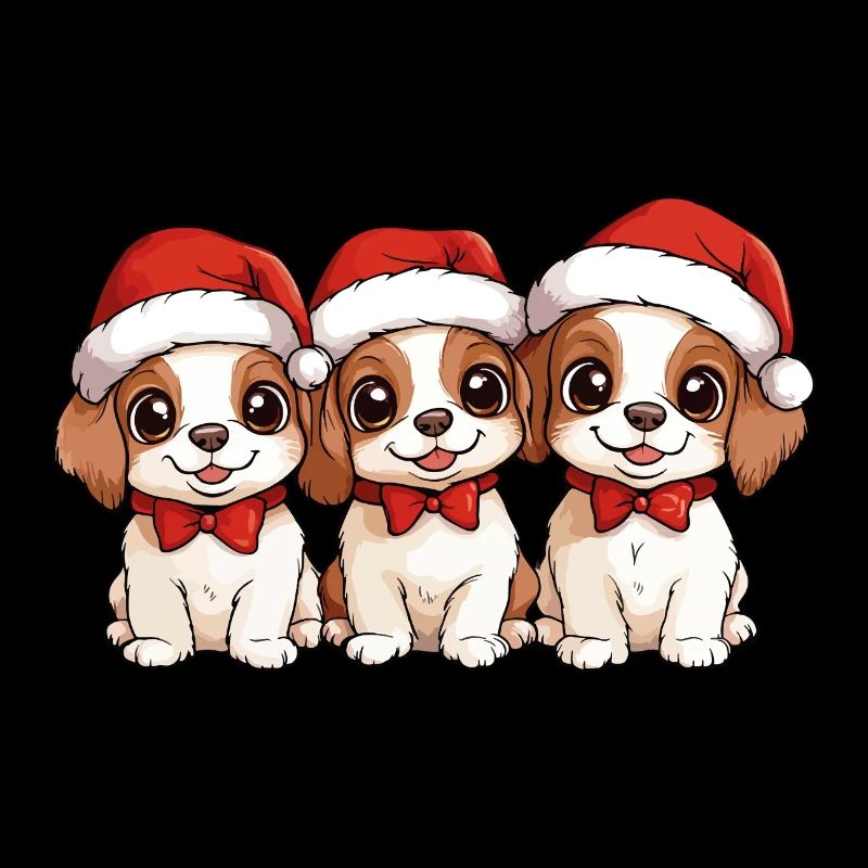 Chiens Noël Mignon Mignon Noël Noël