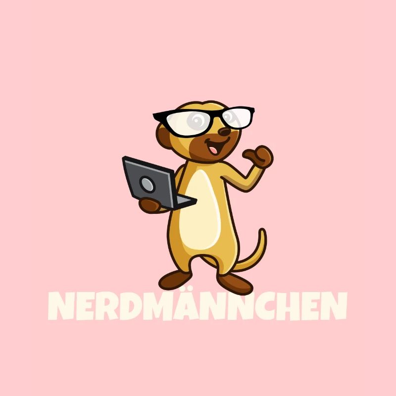 Nerd Erdmännchen mit Brille und Notebook Geschenk