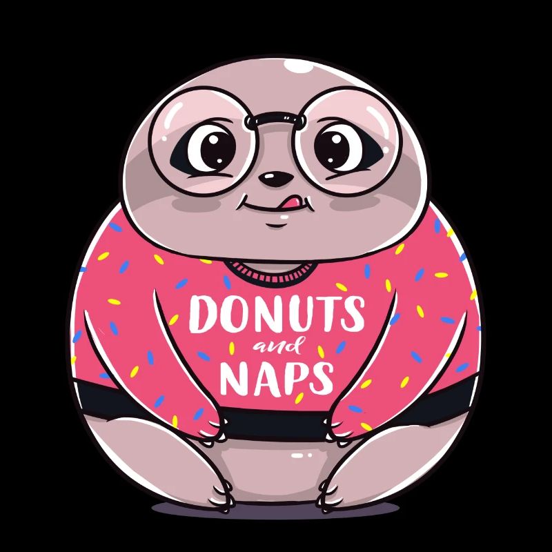 Faultier Donut Schlaf lustig Geschenk Geburtstag
