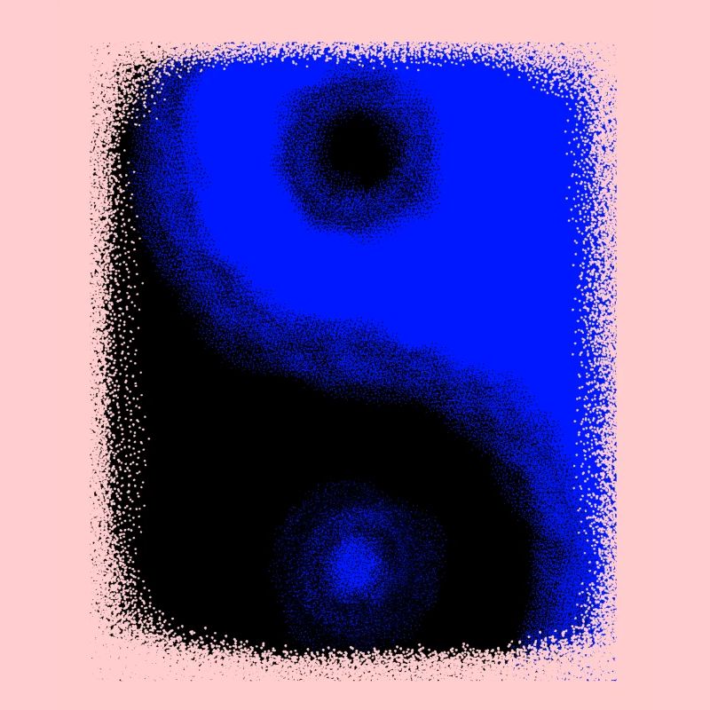 Yin Yang Black Blue Light & Dark Balance Pun