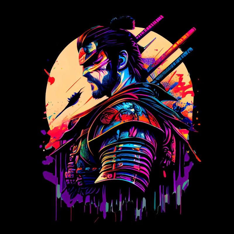 illustration Samurai Warrior Japon