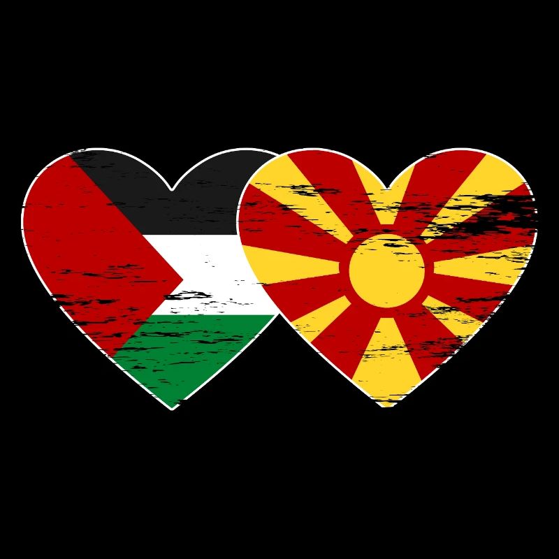 Drapeau de la Palestine et de la Macédoine utilisé