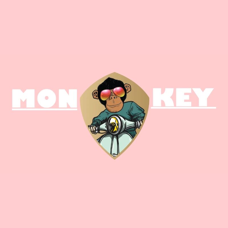 Monkey monkey with sunglasses on scooter