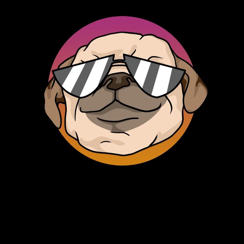 Dog pug sunglasses cool retro comic gift