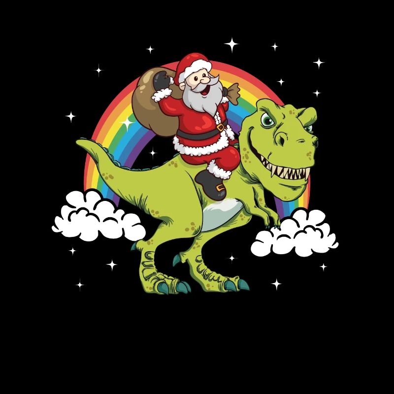Weihnachtsmann Reitet Auf T-Rex Dinausaurier
