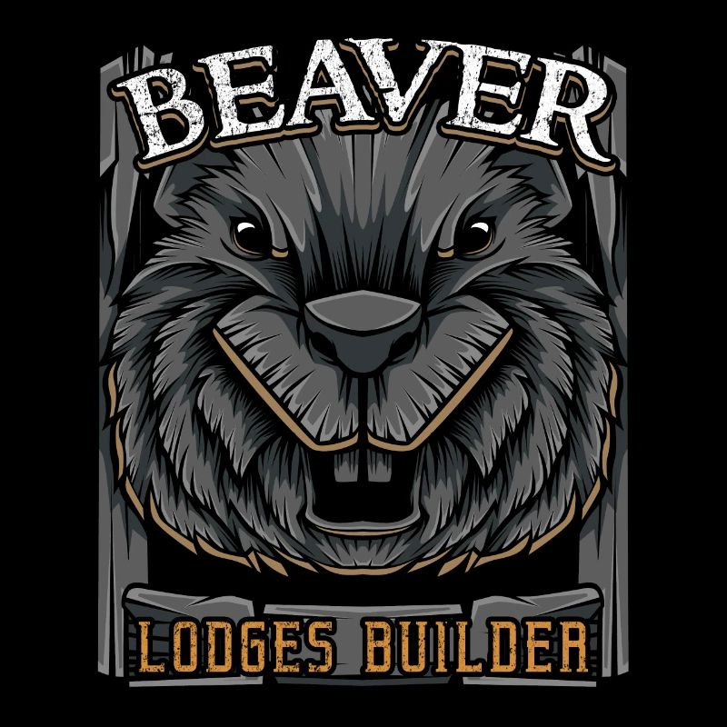 Modern Beaver Lumberjack Wilderness Canada Builder