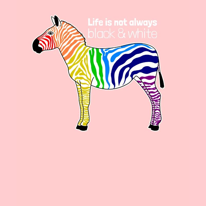 Buntes Zebra Regenbogen Positiver Spruch Geschenk